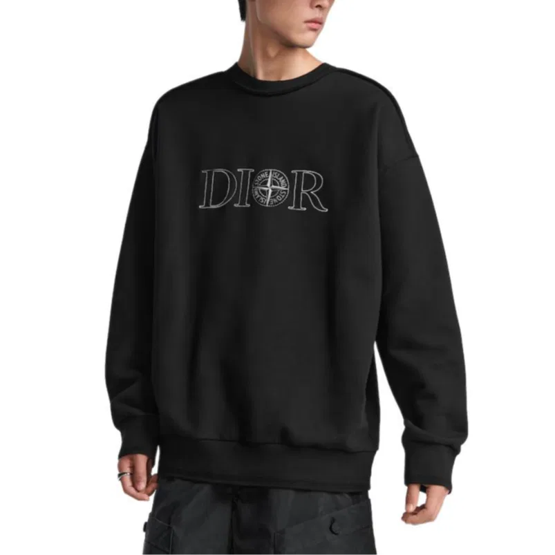 Мужской свитшот с принтом X Stone Island DIOR, Black — фото 4