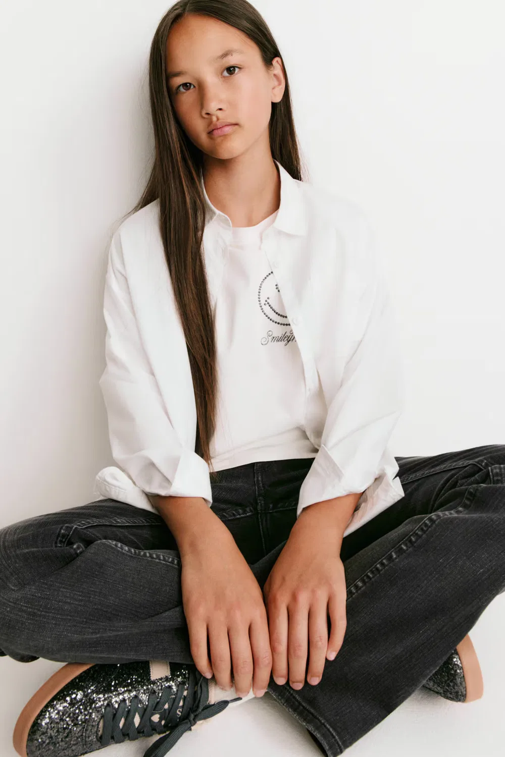 Джинсы-Клеш с заниженной талией H&M, Ausgewaschenes Denimschwarz — фото 2