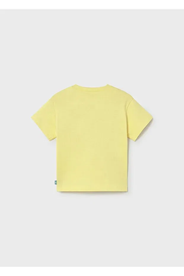 Детская футболка для мальчиков с принтом Summer baby boy printed tshirt Mayoral, Yellow — фото 2