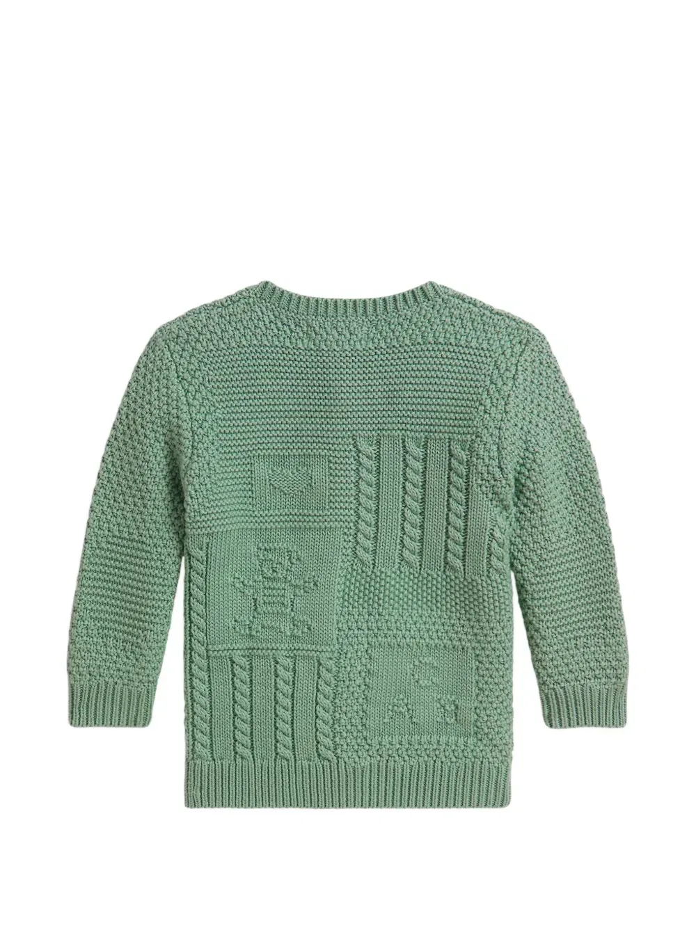 Кардиган вязки интарсия Polo Ralph Lauren Kids, зеленый — фото 2