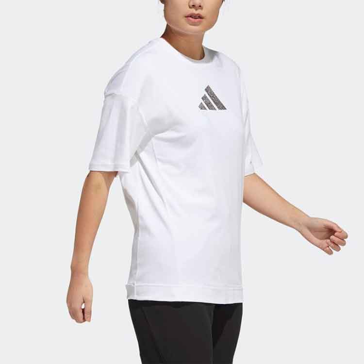 Футболка (WMNS) adidas x Swarovski Crossover Casual Sports Breathable Solid Color Short Sleeve White T-Shirt — фото 4