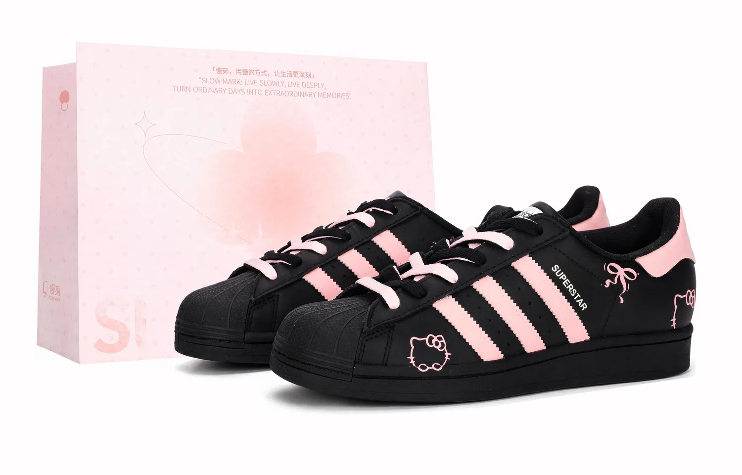 Кроссовки детские для скейтбординга Superstar 2, Adidas Originals, Black Pink