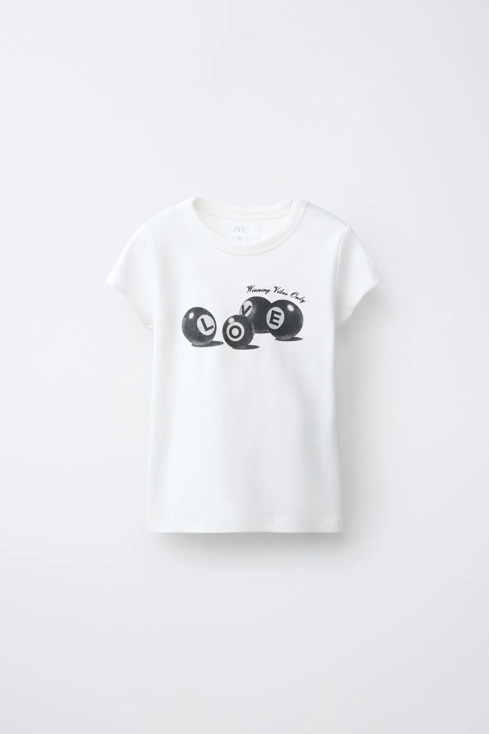 Футболка с принтом бильярдного шара ZARA, White