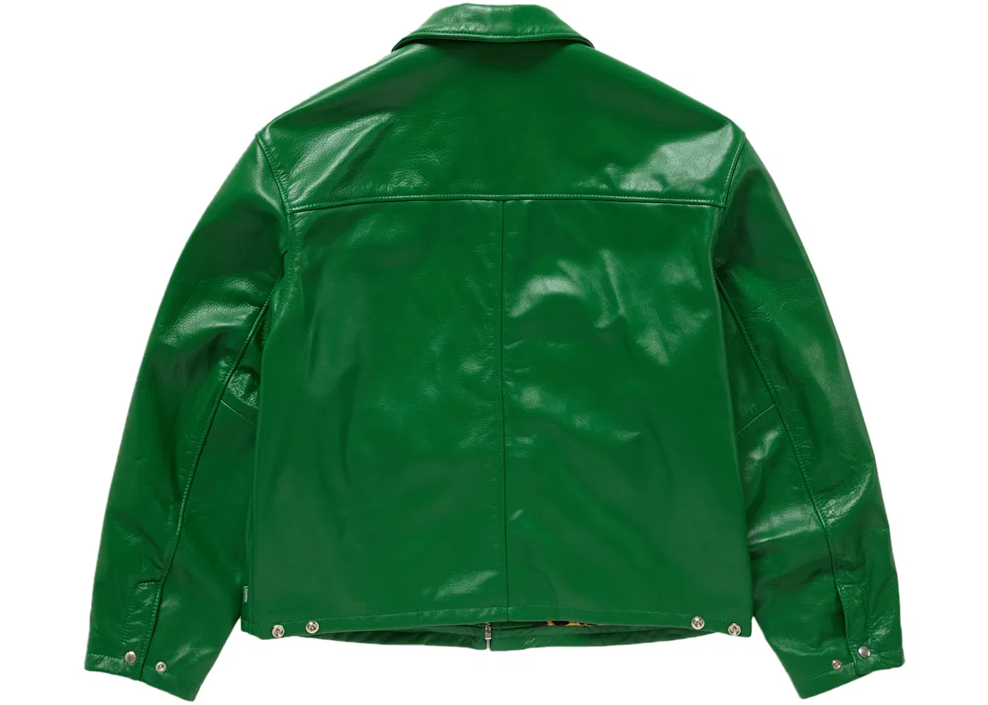 Мужская кожаная куртка-рейсер зеленая Supreme Schott, Green