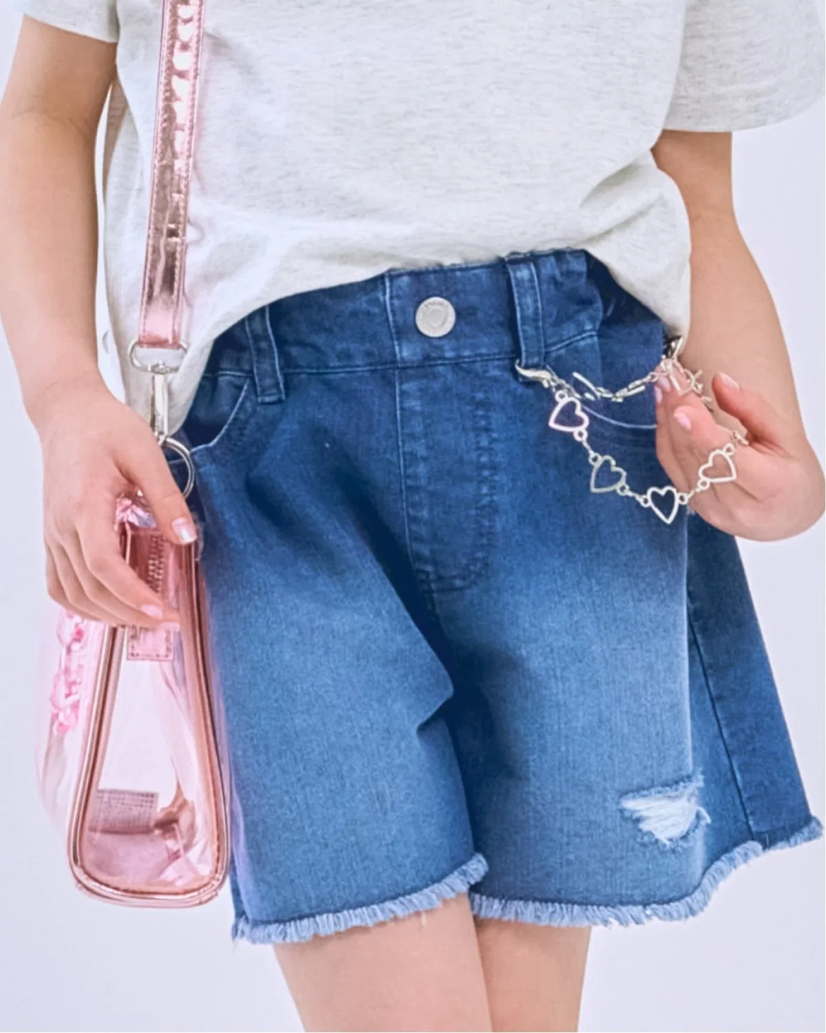 Детские джинсовые шорты с цепочкой Blue minimal