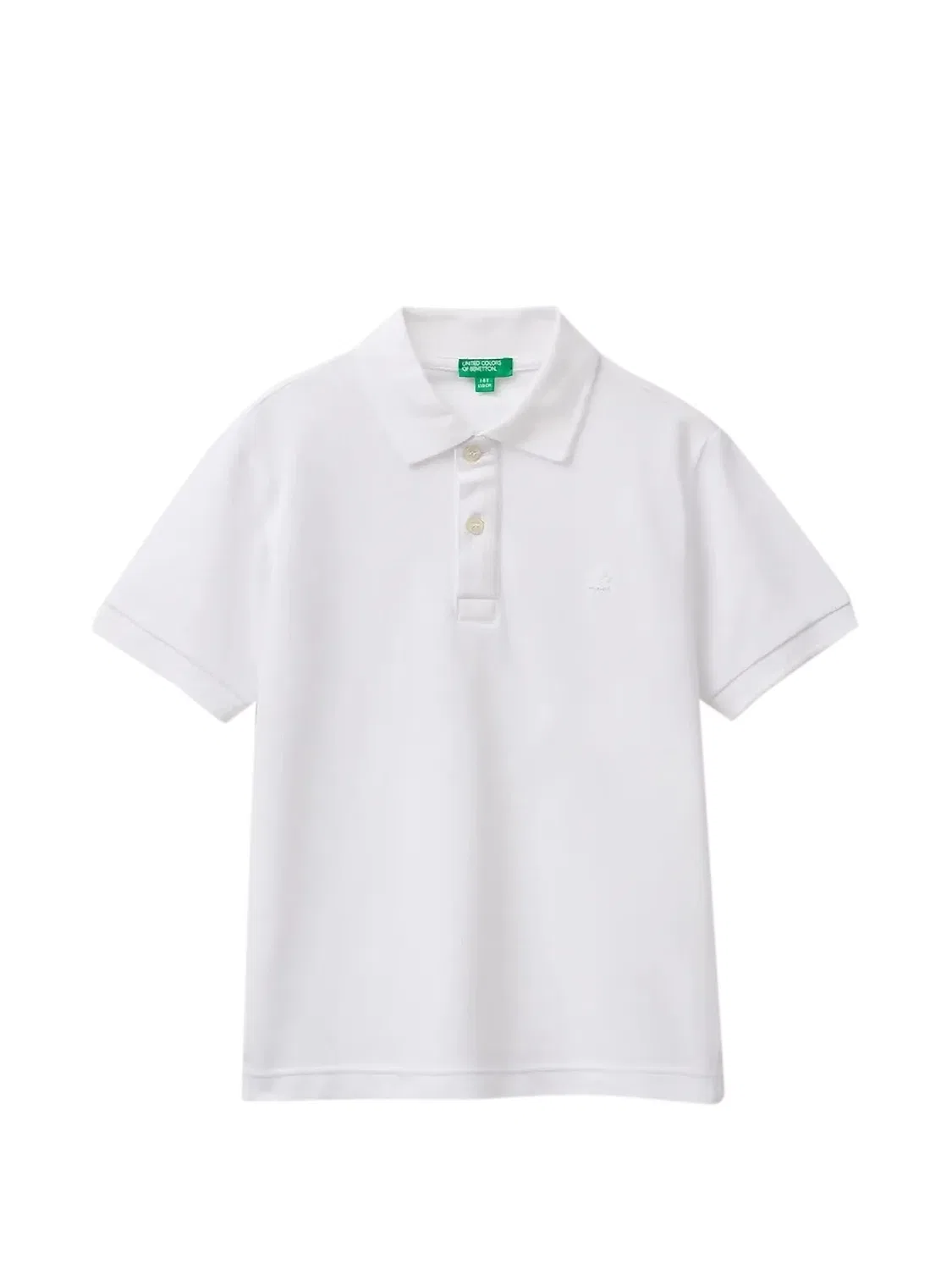 Рубашка-поло из хлопка пике Benetton, белый