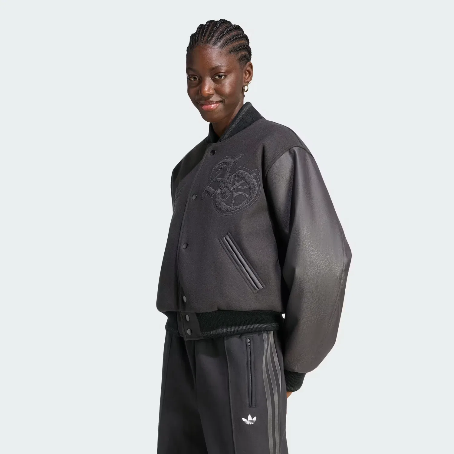 Женская куртка оверсайз Varsity Jacket Adidas Originals, черный