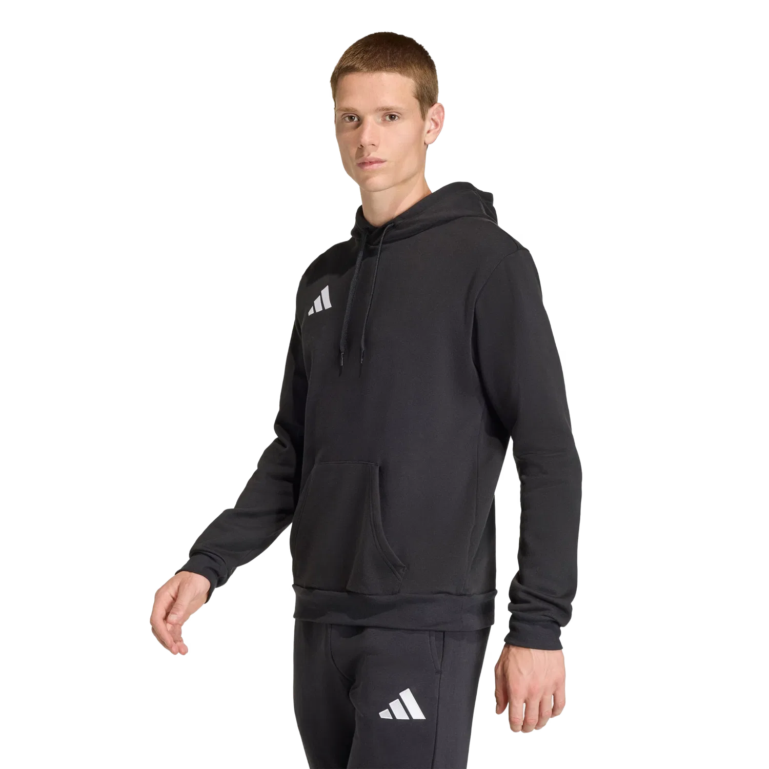 Мужское худи с длинным рукавом Adidas, черный — фото 2