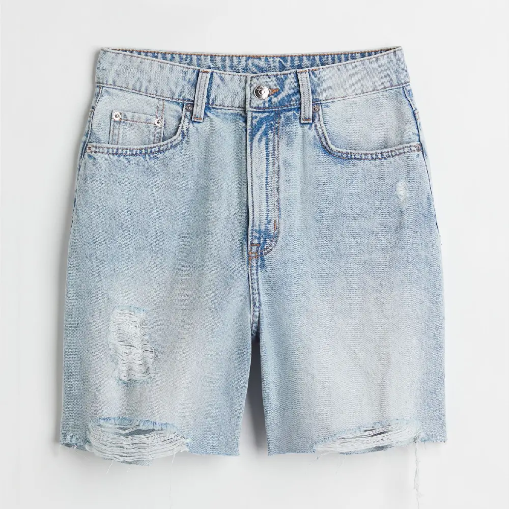 

Шорты-бермуды H&M High Waist, голубой
