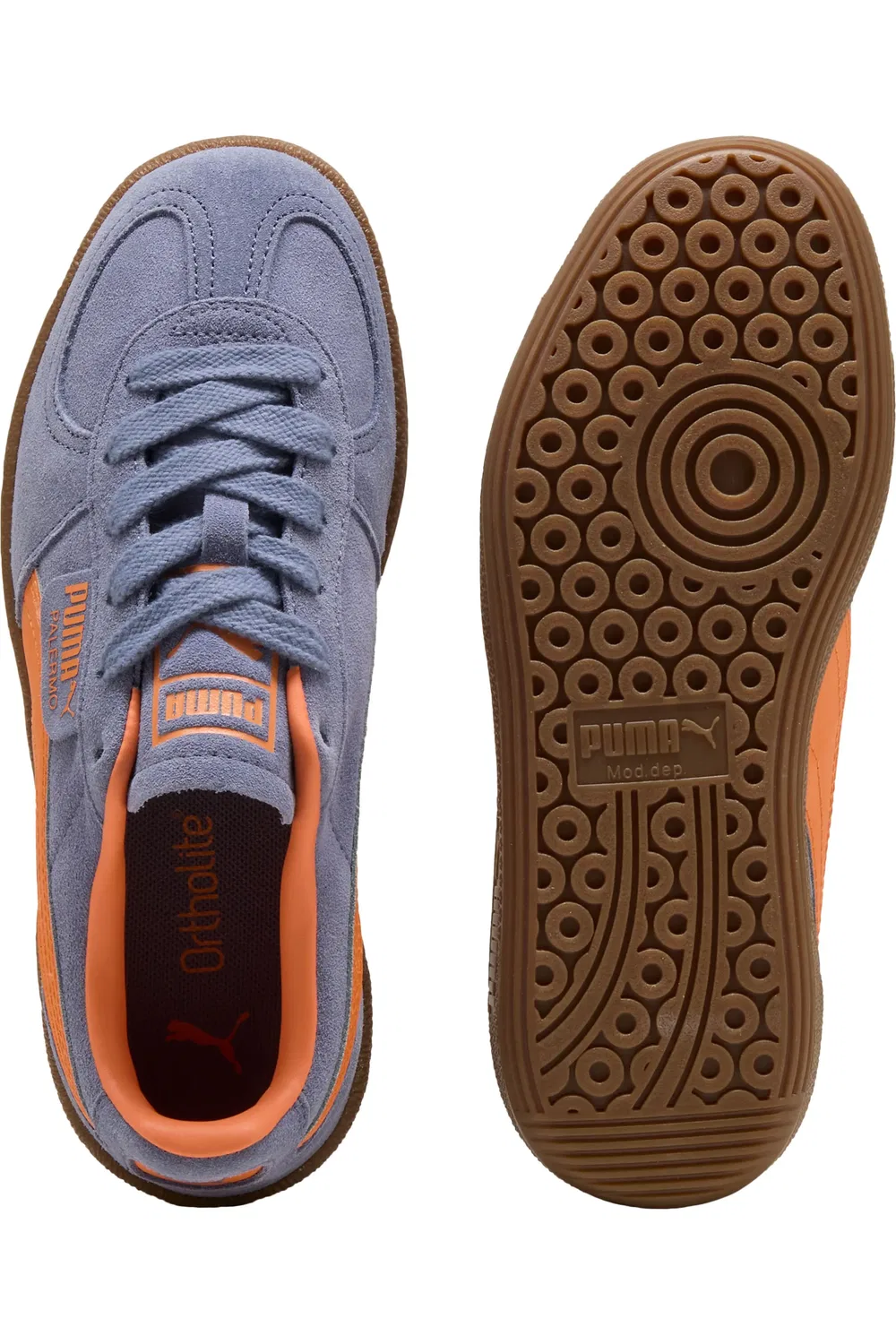 Кроссовки детские футбольные Palermo PUMA, Gray Sky/Melon Glow — фото 4