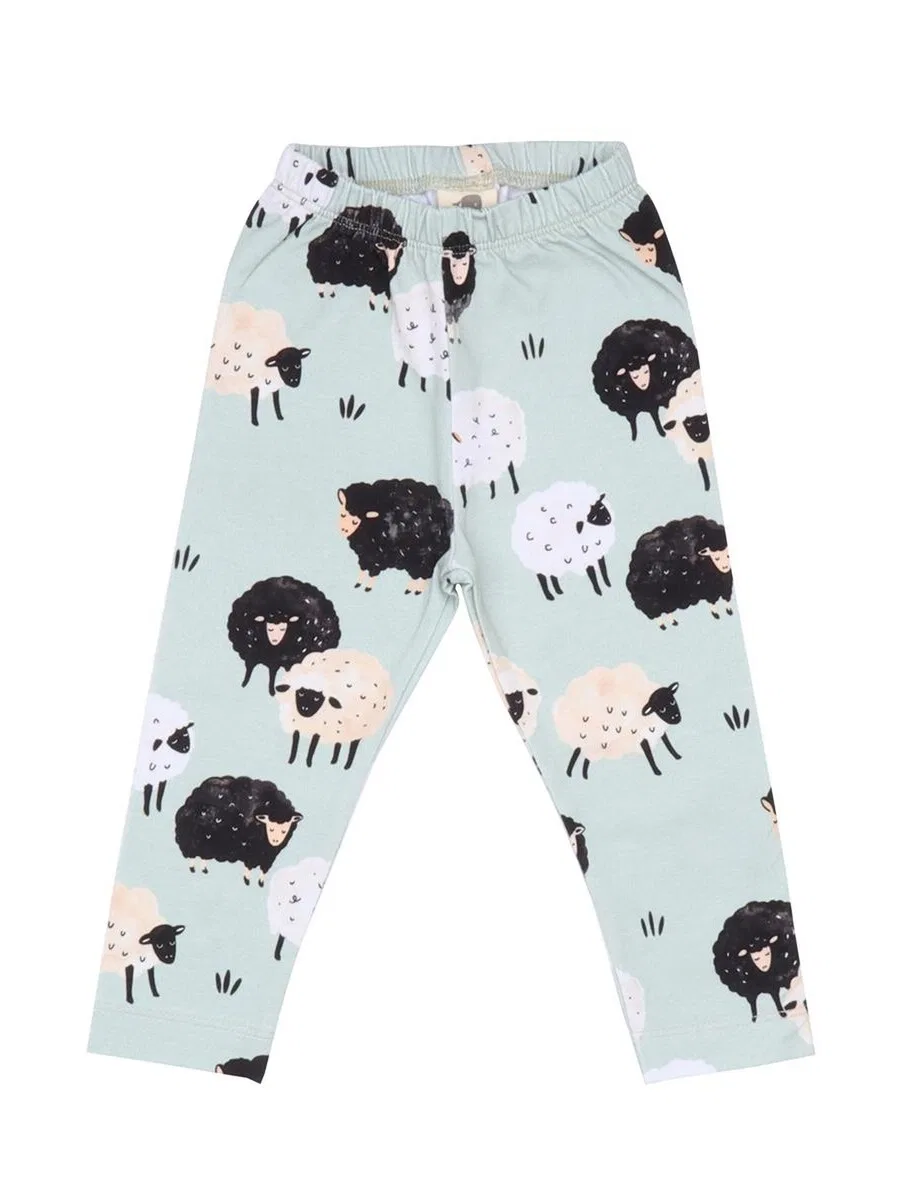Узкие леггинсы Walkiddy 'Walkiddy - Fluffy Sheeps Leggings' зеленого цвета