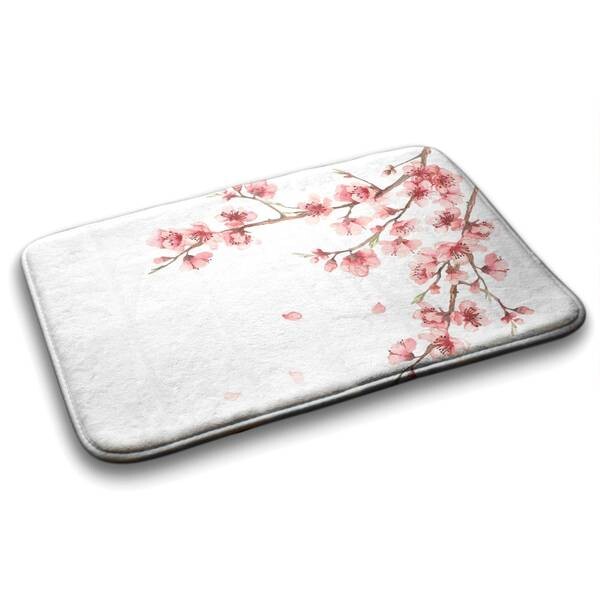 

Коврик для ванной Tulup Japanische Blumen, 75x1x75 см, белый