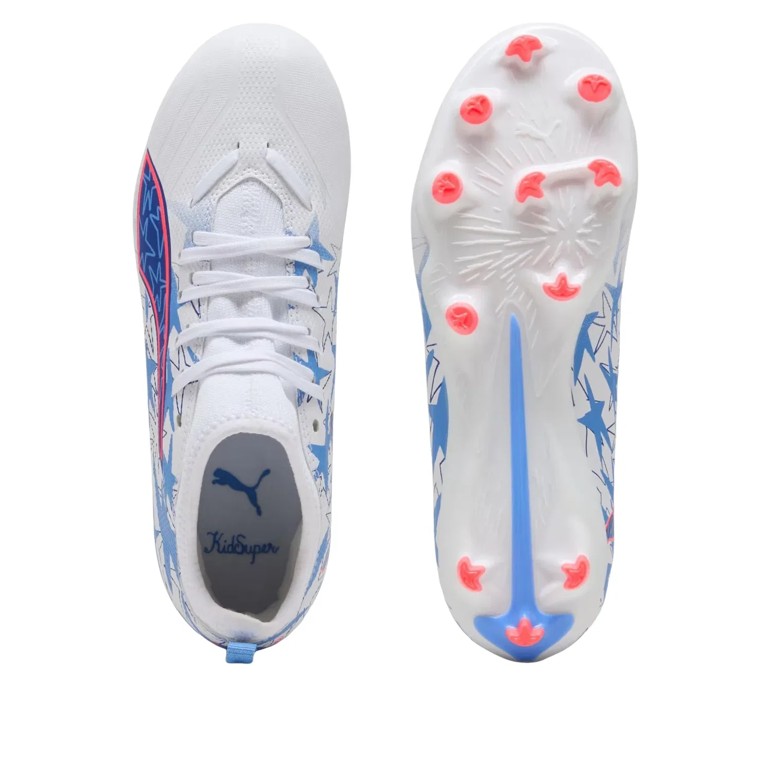 Детские футбольные бутсы для школы с шнуровкой Ultra Match PUMA, белый — фото 3