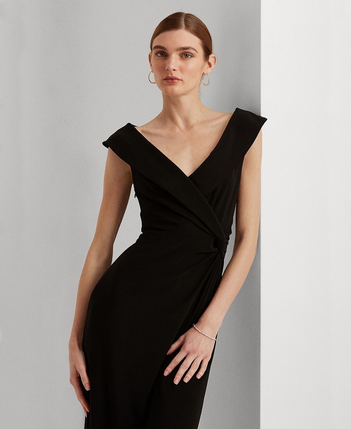 

Трикотажное платье с открытыми плечами Lauren Ralph Lauren, черный