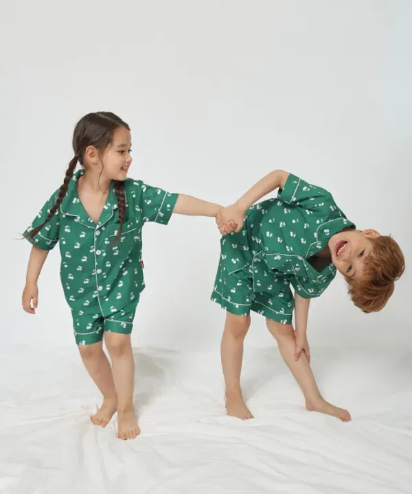 Пижама с коротким рукавом Little Cherry Kids, Ohselpic, зеленый