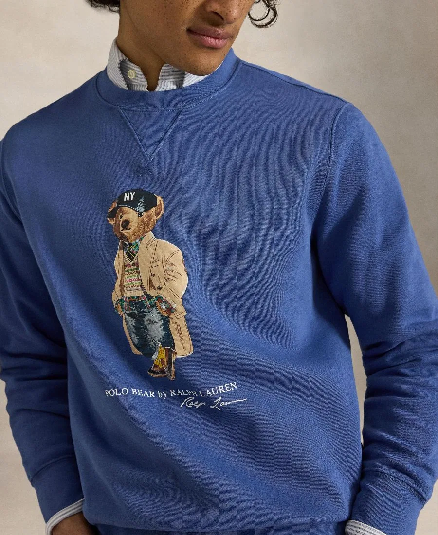 Свитшот мужской с принтом Polo Bear Polo Ralph Lauren, Bastille Blue - Heritage Bear — фото 4