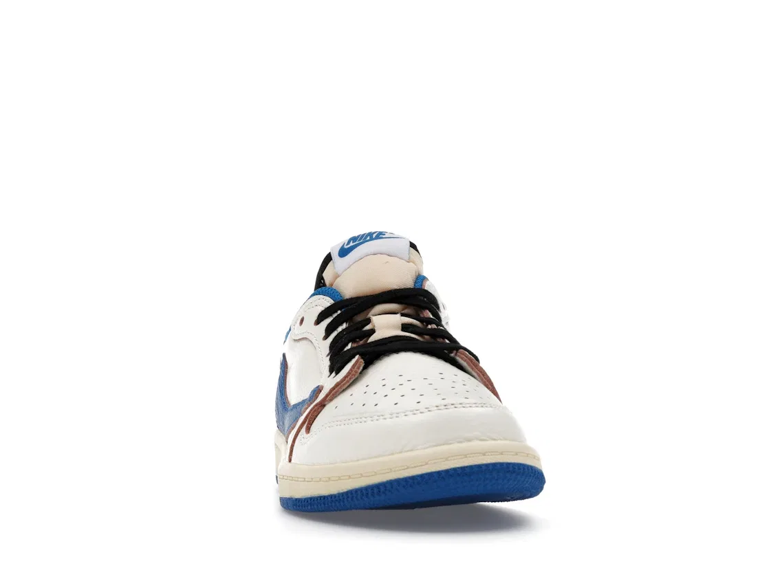 Детские кроссовки Lifestyle с принтом Jordan 1 Retro Low OG SP Fragment x Travis Scott Sail Military Blue PS Jordan, Sail/Black/Muslin/Military Blue — фото 2