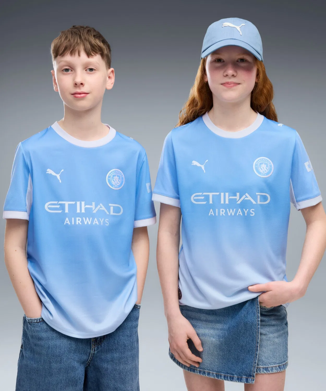 Детская футболка с принтом Manchester City FC Home Replica Jr PUMA, Blue