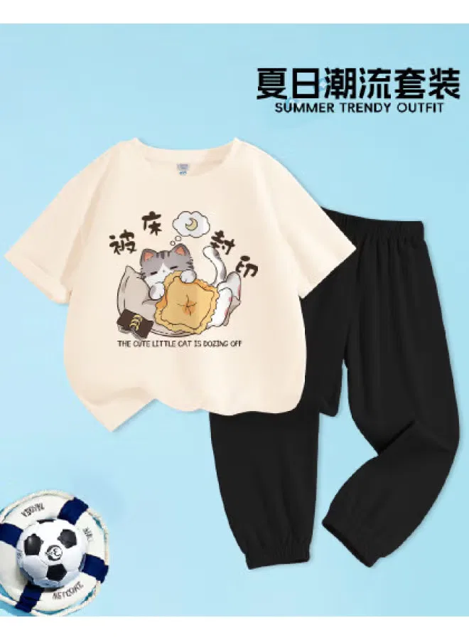 Комплект с коротким рукавом и брюками от комаров, модель Sporty, Jeanswest, абрикосовый