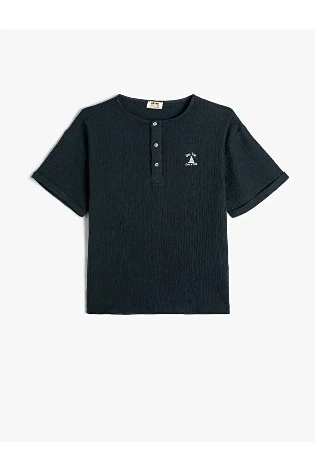 Детская рубашка для мальчиков хлопковая Basics Koton, Navy Blue