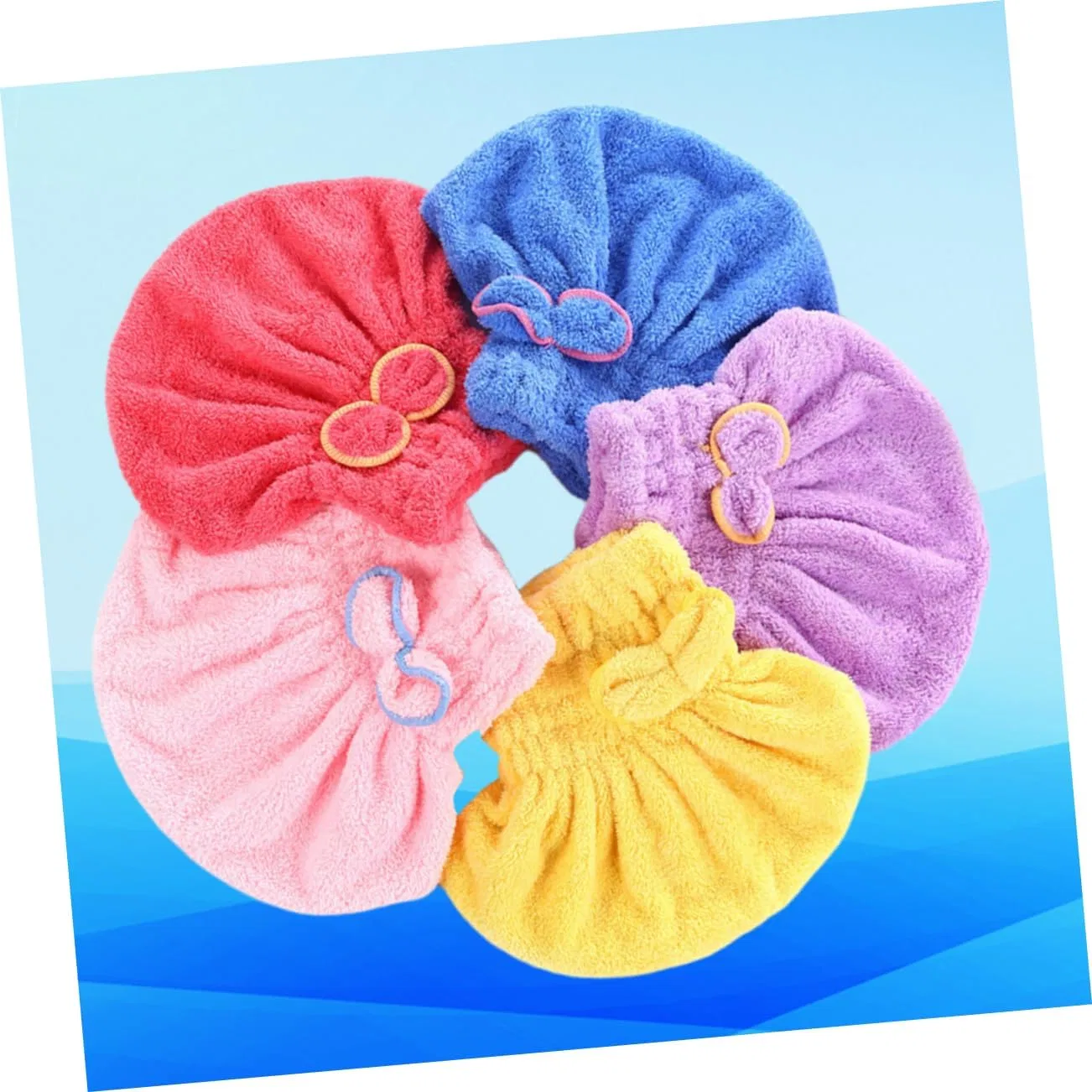 Шапочка для душа Fleece с бантом, Beavorty, 2 шт, 30x25 см — фото 2