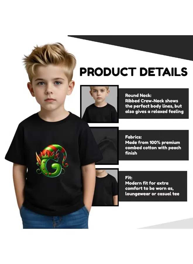 Футболка детская с принтом алфавита Printshop4Me, зеленый — фото 4