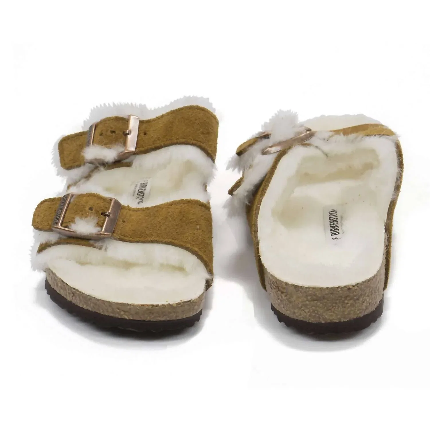 Детские сандалии для девочек с меховой подкладкой Arizona Shearling Birkenstock, Mink — фото 3
