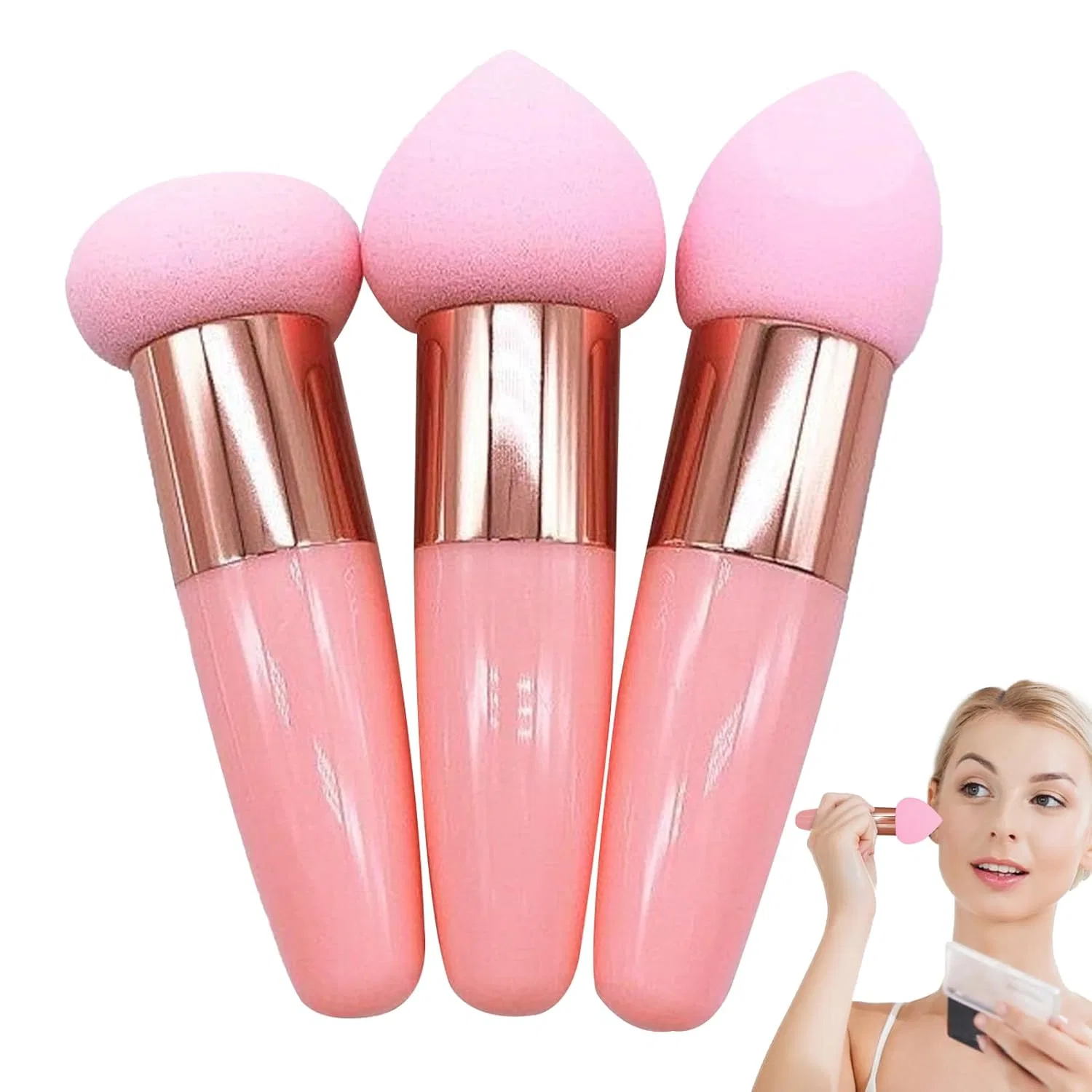 Спонж для макияжа, 3 шт, Generisch, Pink