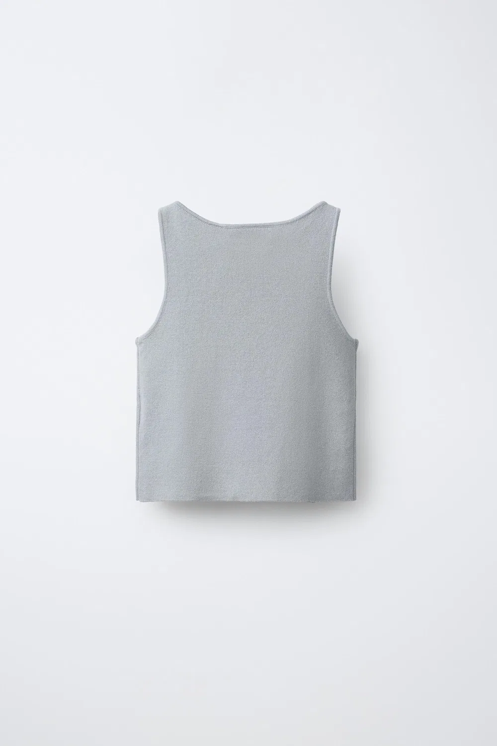 Блестящий вязаный топ ZARA, Grey/Blue — фото 2
