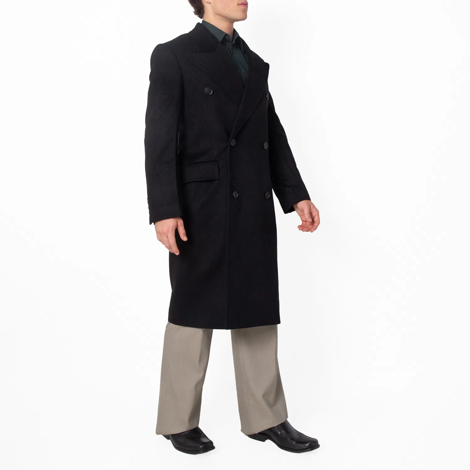 Пальто двубортное из кашемира Double-Breasted Cashmere Tailored Coat Burberry, Black — фото 3