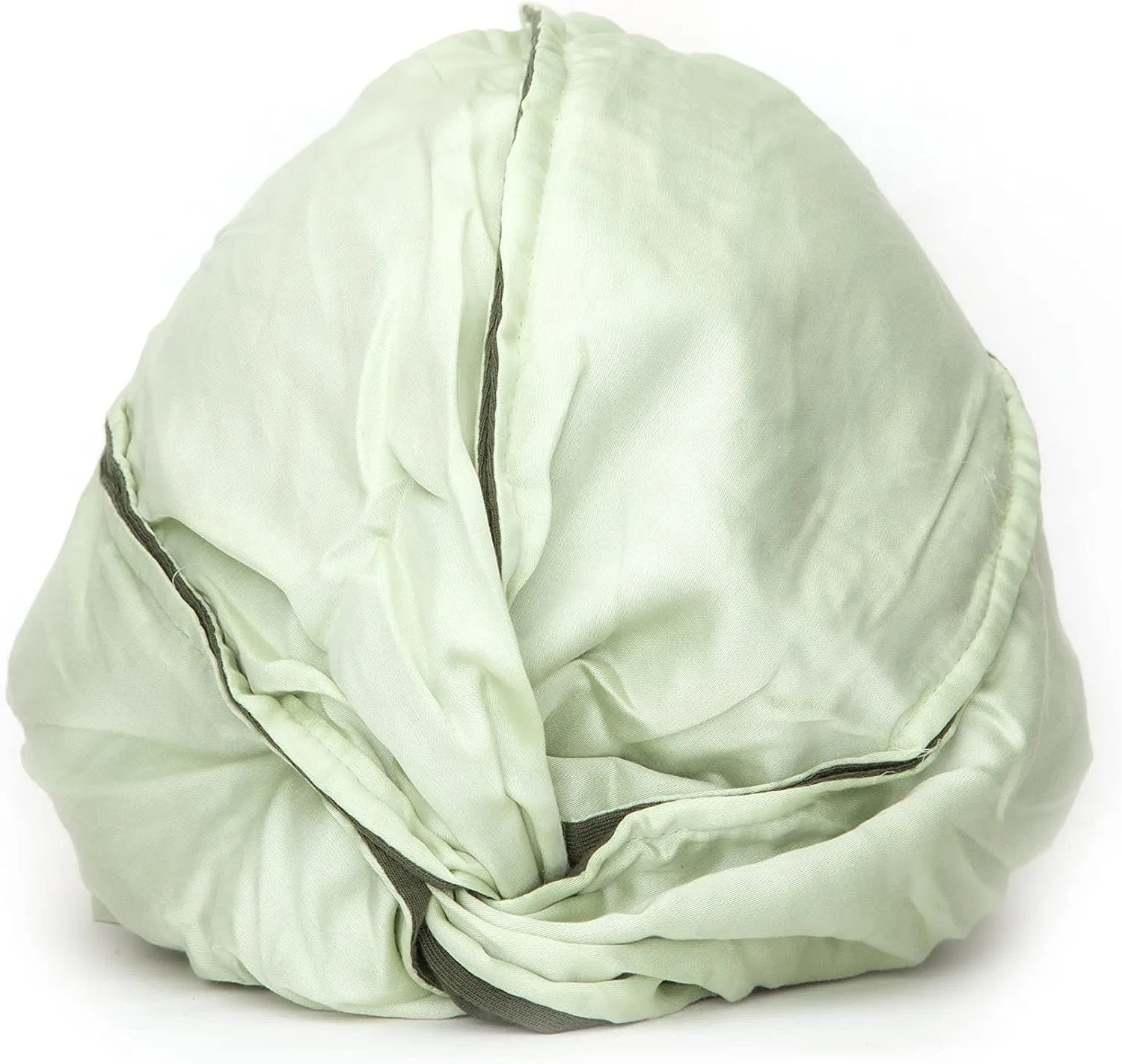 Шелковый тюрбан для волос Sustainably Silk, внешний слой 100% хлопок, внутри веганский бамбуковый шелк, оливково-светло-зеленый — фото 3