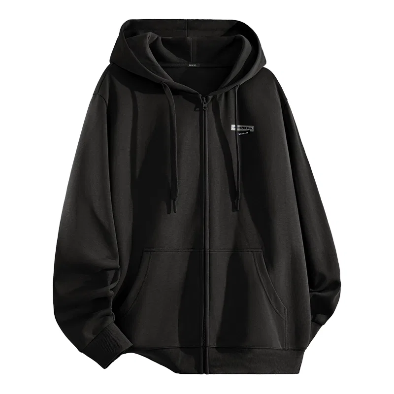 Детское худи оверсайз MINISO, Black (Blue Gray Label Chest Logo)