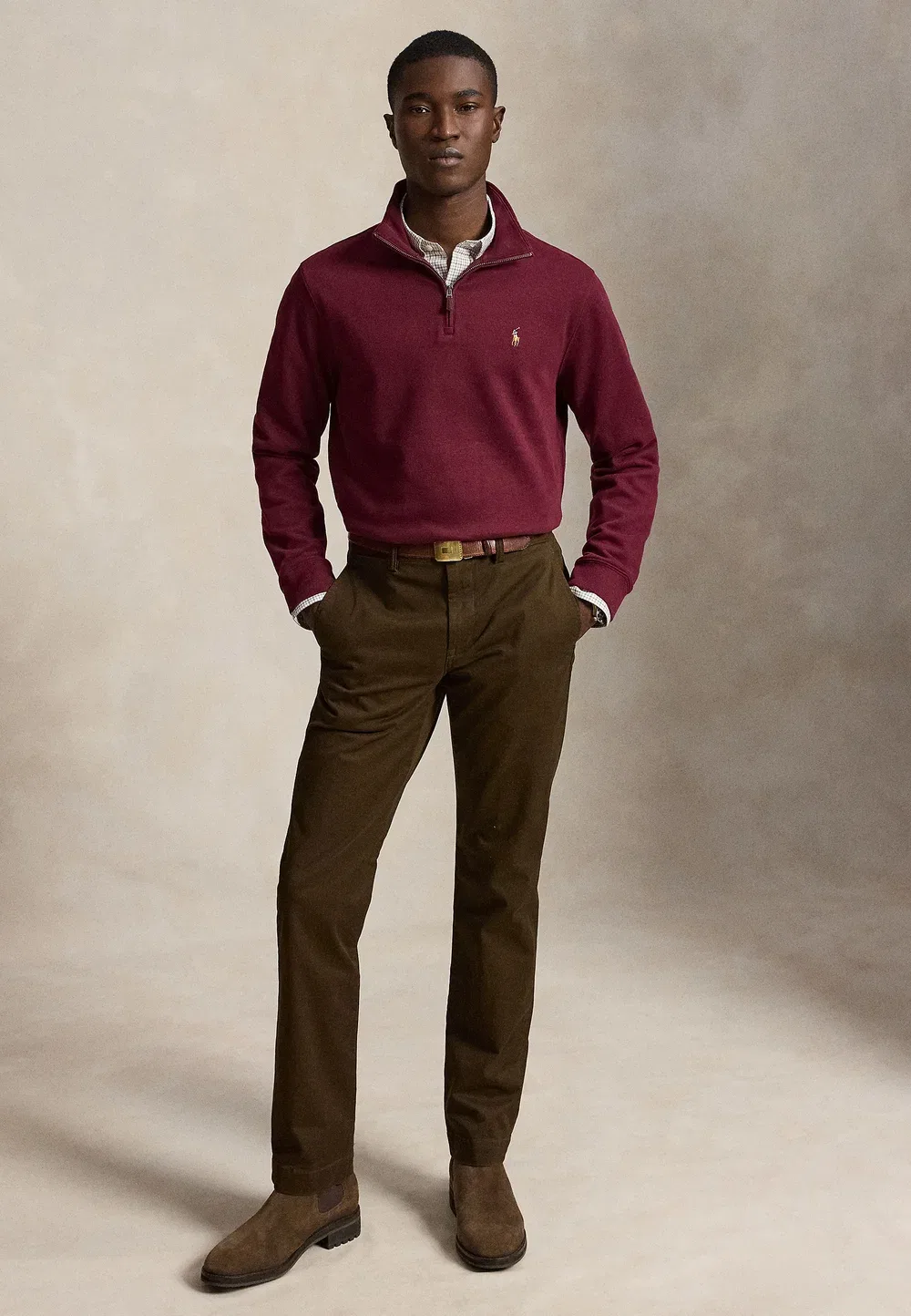 Толстовка с застежкой-молнией до середины груди Polo Ralph Lauren, Classic Wine — фото 2