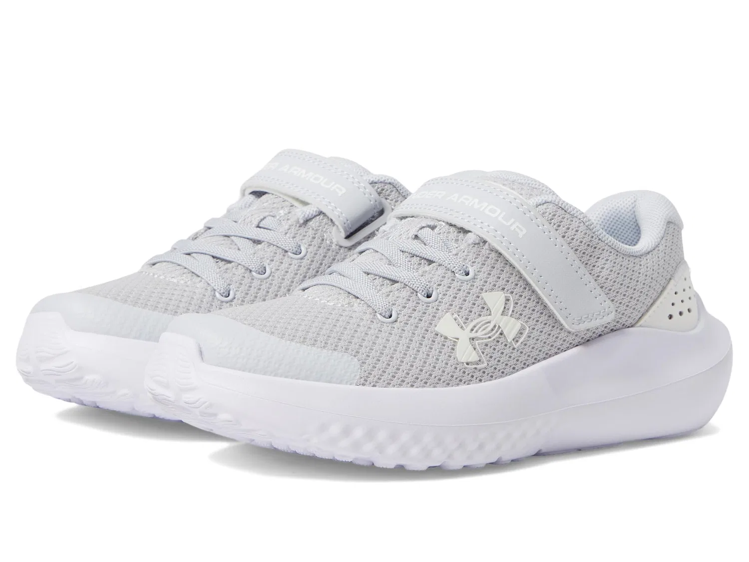 Детские кроссовки для девочек с сетчатым верхом Ua Bgs Charged Rogue 4 Under Armour, Halo Gray White Iridescent — фото 2