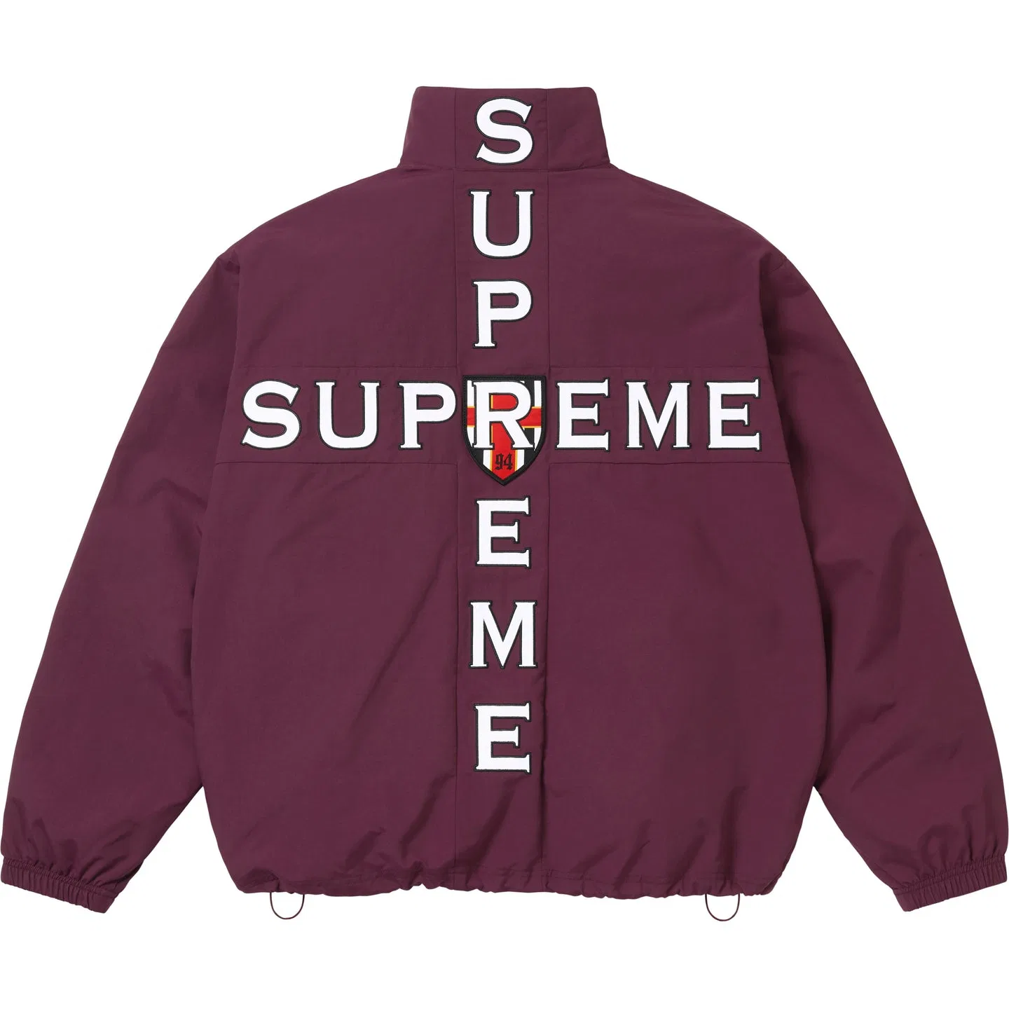 Унисекс куртка с высоким воротом, прямой крой, Plum Patina, Supreme