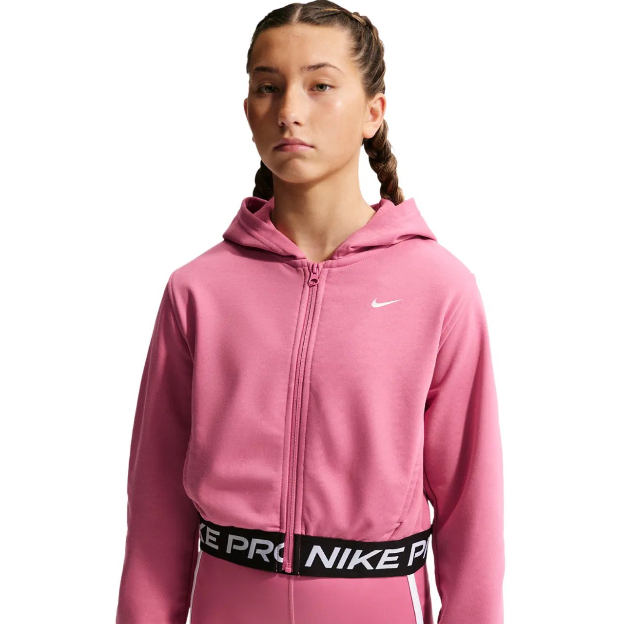 Детская худи на молнии Dri-FIT Full-Zip Nike, цвет Peony/Peony/Black