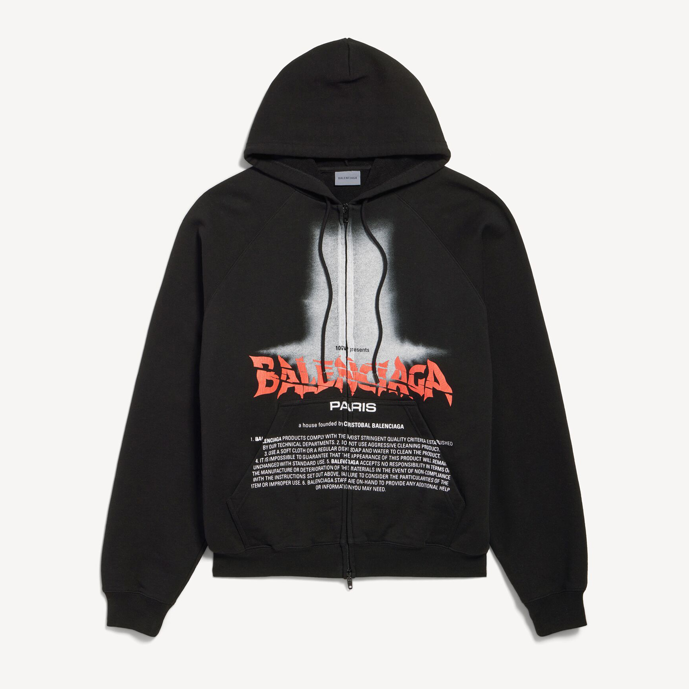 Толстовка Balenciaga The Door Oversized Zip-up, черный