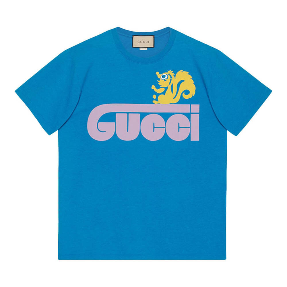 

Футболка Gucci Retro Skunk Print, голубой, Синий, Футболка Gucci Retro Skunk Print, голубой
