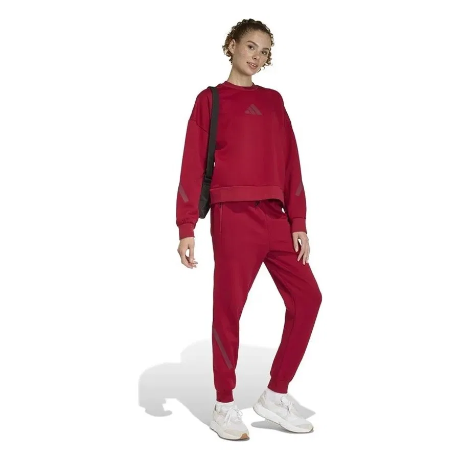 Женский спортивный свитшот с длинным рукавом W Z.N.E. Swt adidas, Бордовый — фото 4