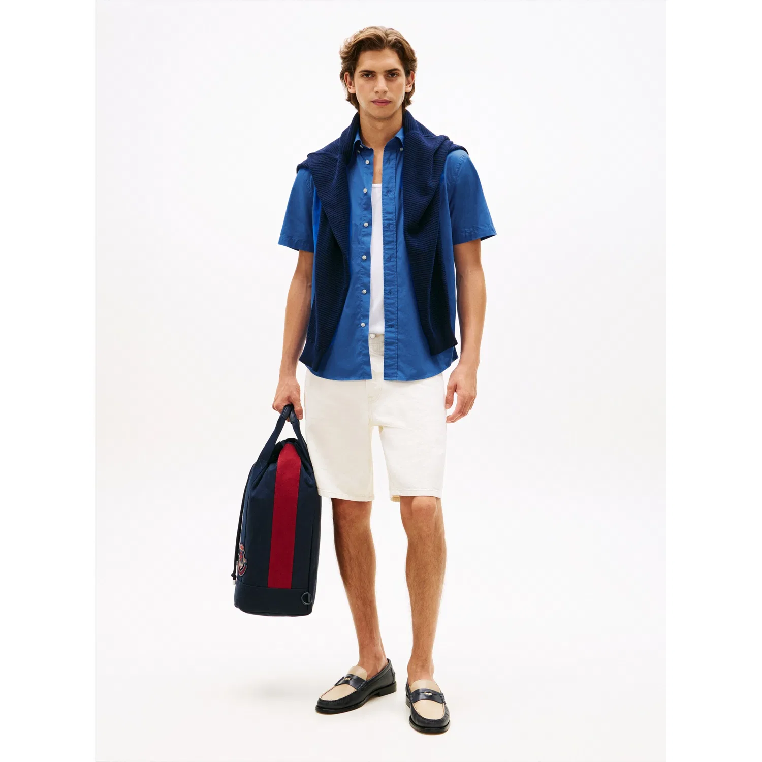 Мужская повседневная рубашка с коротким рукавом Tommy Hilfiger, Blue — фото 3