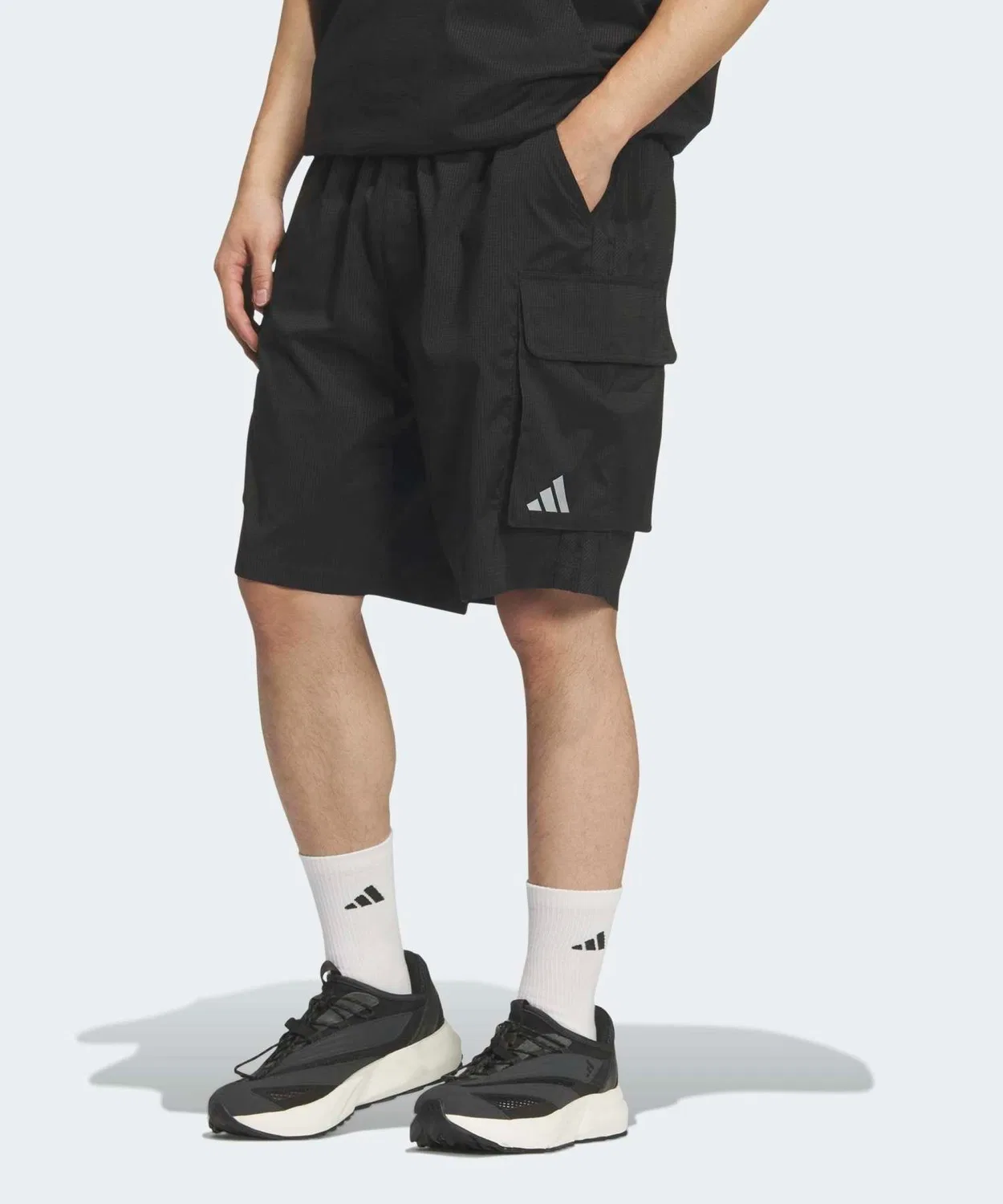 Мужские шорты карго свободного кроя с принтом CITYTECH Adidas, Black