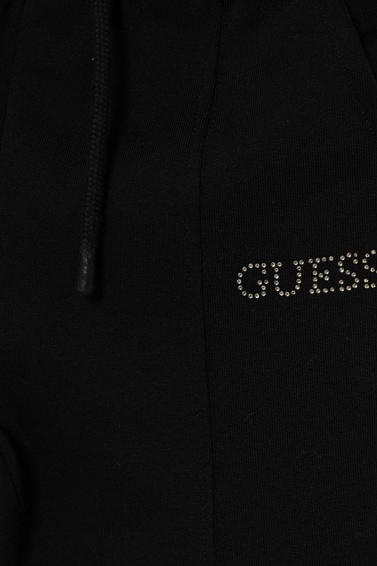 Детские хлопковые спортивные брюки Guess, черный — фото 3