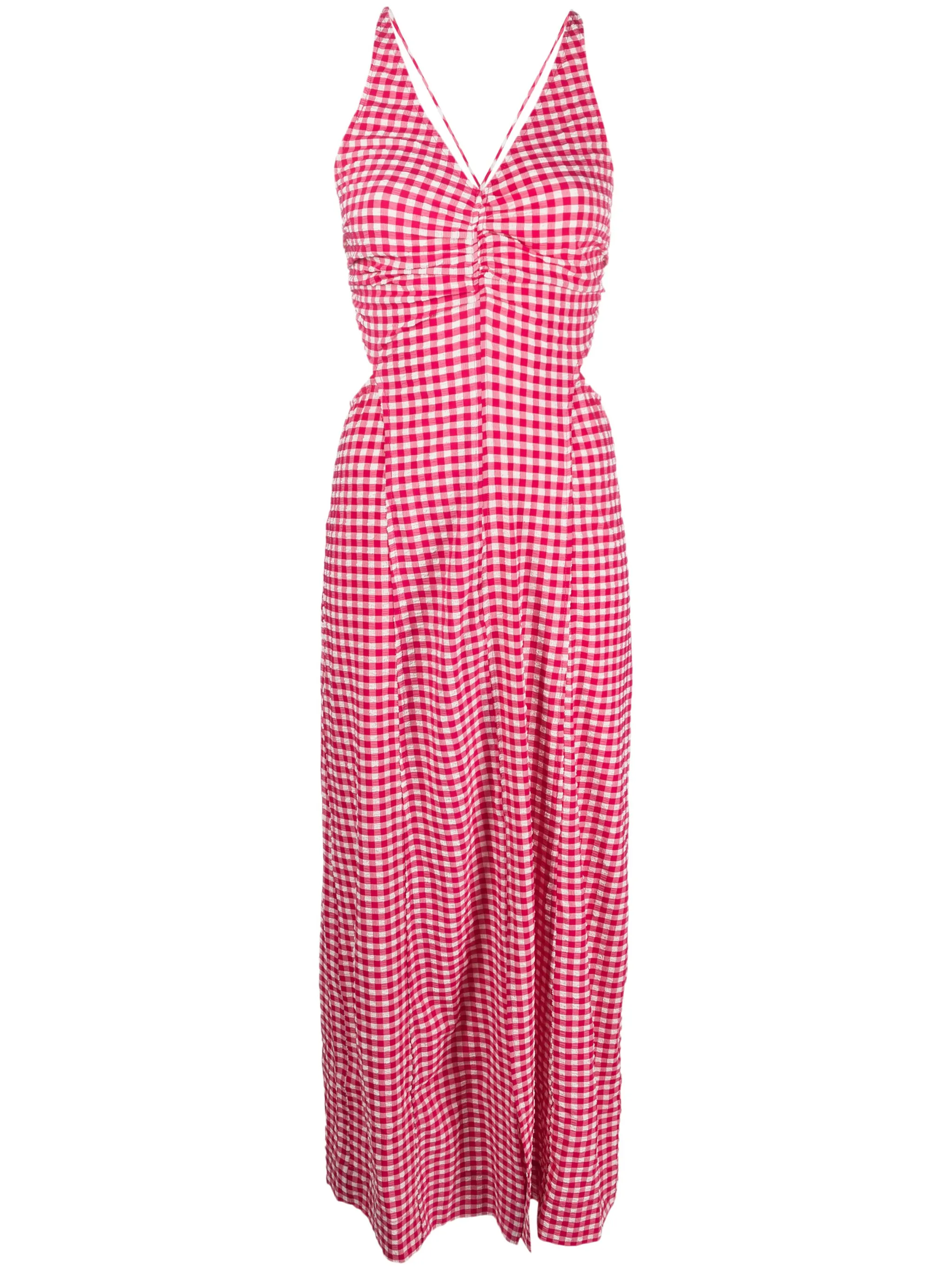 

Платье макси Love Potion из сирсакера Ganni, розовый