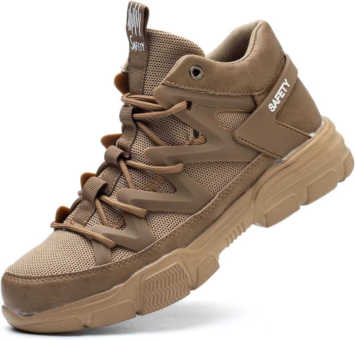 

Стальные ботинки с защитным носком для мужчин и женщин, неразрушимые, легкие, удобные, туфли с защитой от скольжения и композитным носком Dovicowski, хаки