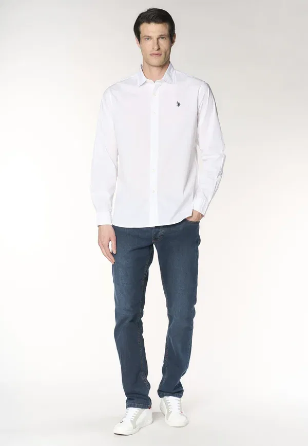 Рубашка хлопок с эластаном Shirt U.S. Polo Assn., белый — фото 2