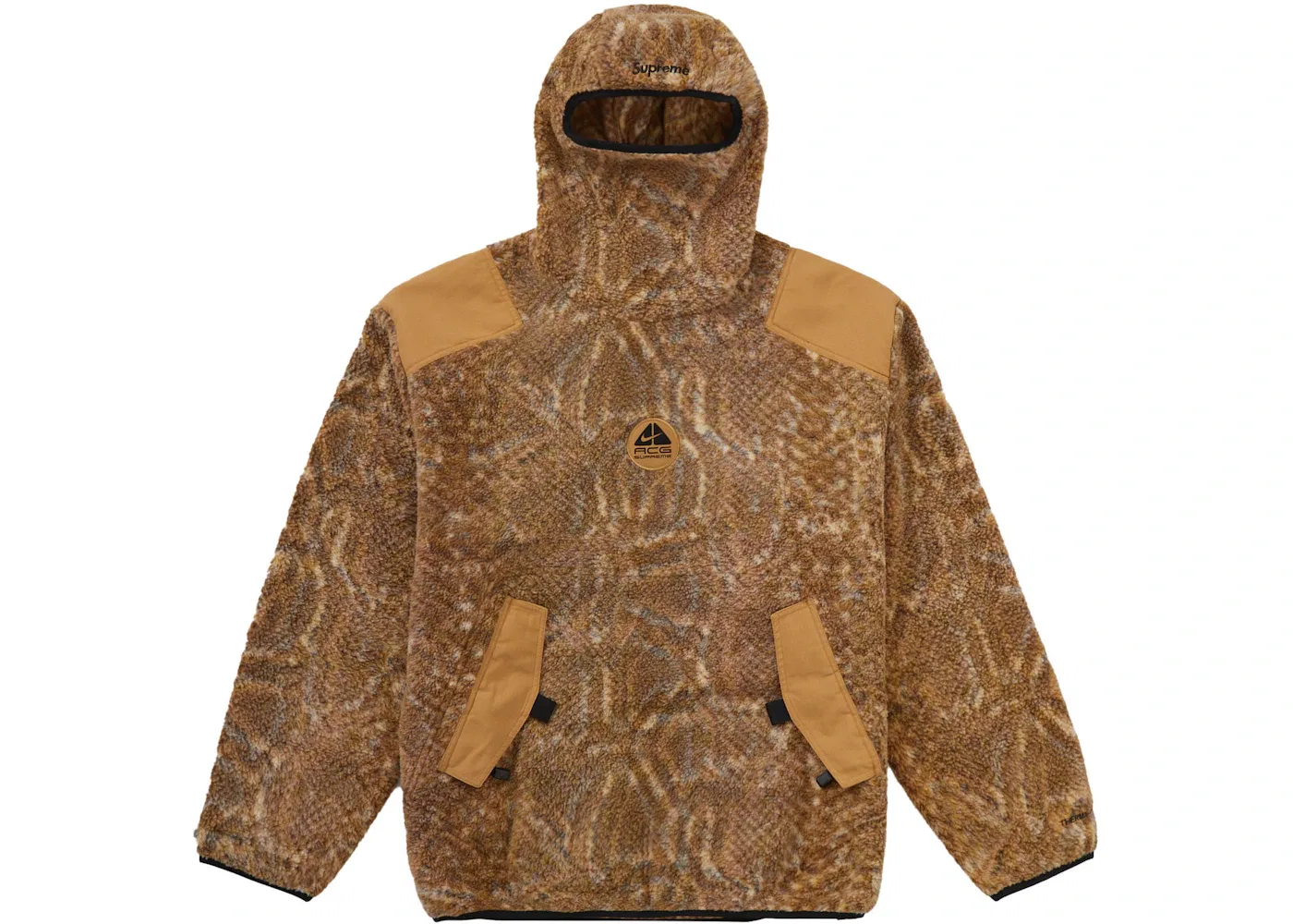 Мужской пуловер из флиса с капюшоном Gold Snakeskin Supreme, Gold Snakeskin