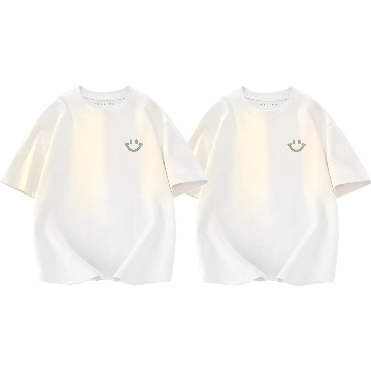 Детская футболка с принтом Tonlion Minimalist Smiley Face Print, Цвет White — фото 3