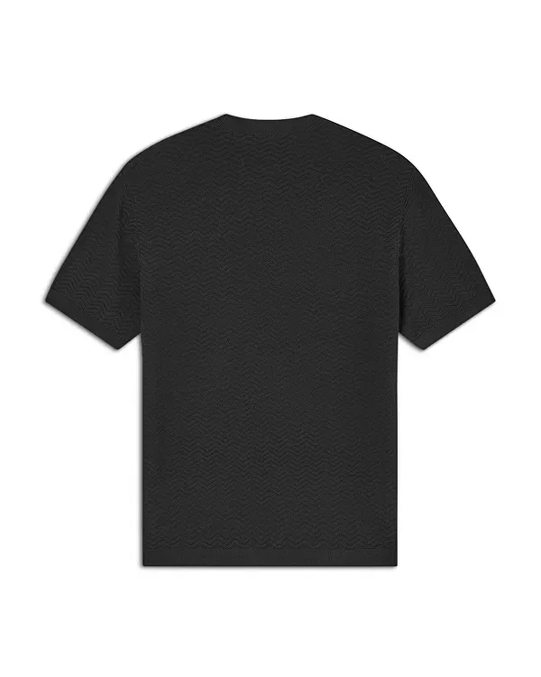 Мужская футболка с шевронным узором Emporio Armani, Solid Black — фото 3