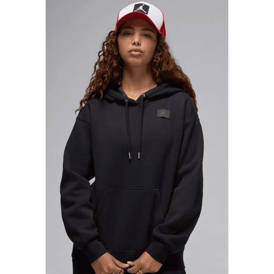Женский худи свободного кроя из флиса Jordan Flight Fleece Nike, Черный