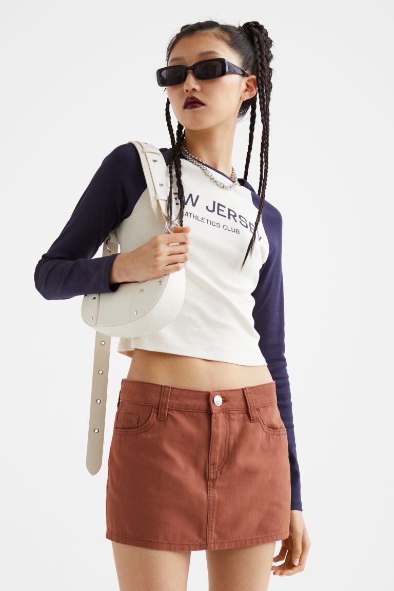 

Мини-юбка H&M, коричневый